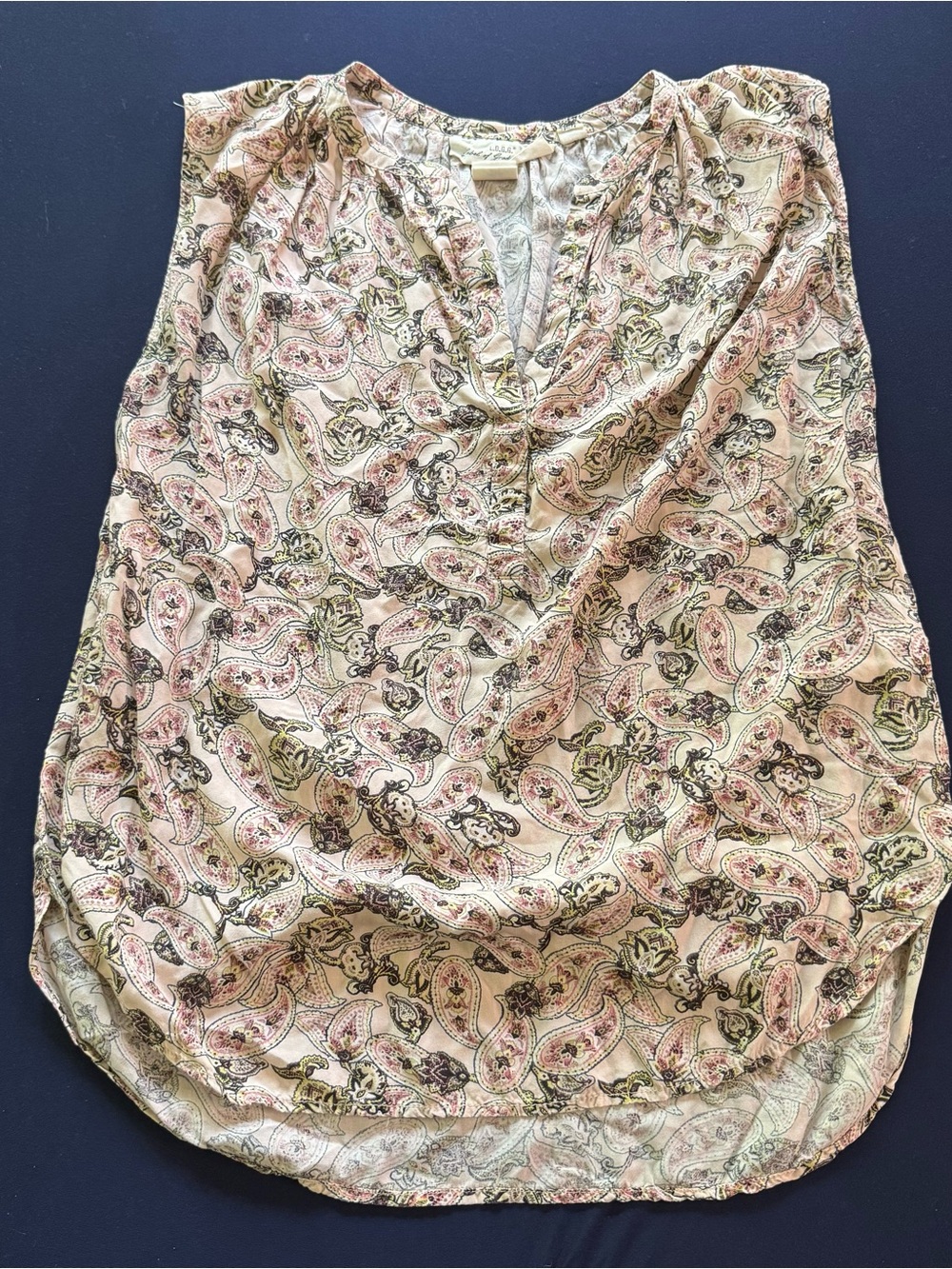 H&M Paisley Sleeveless Tunic Blouse Women’s 4 Boho Flowy Cottagecore Spring